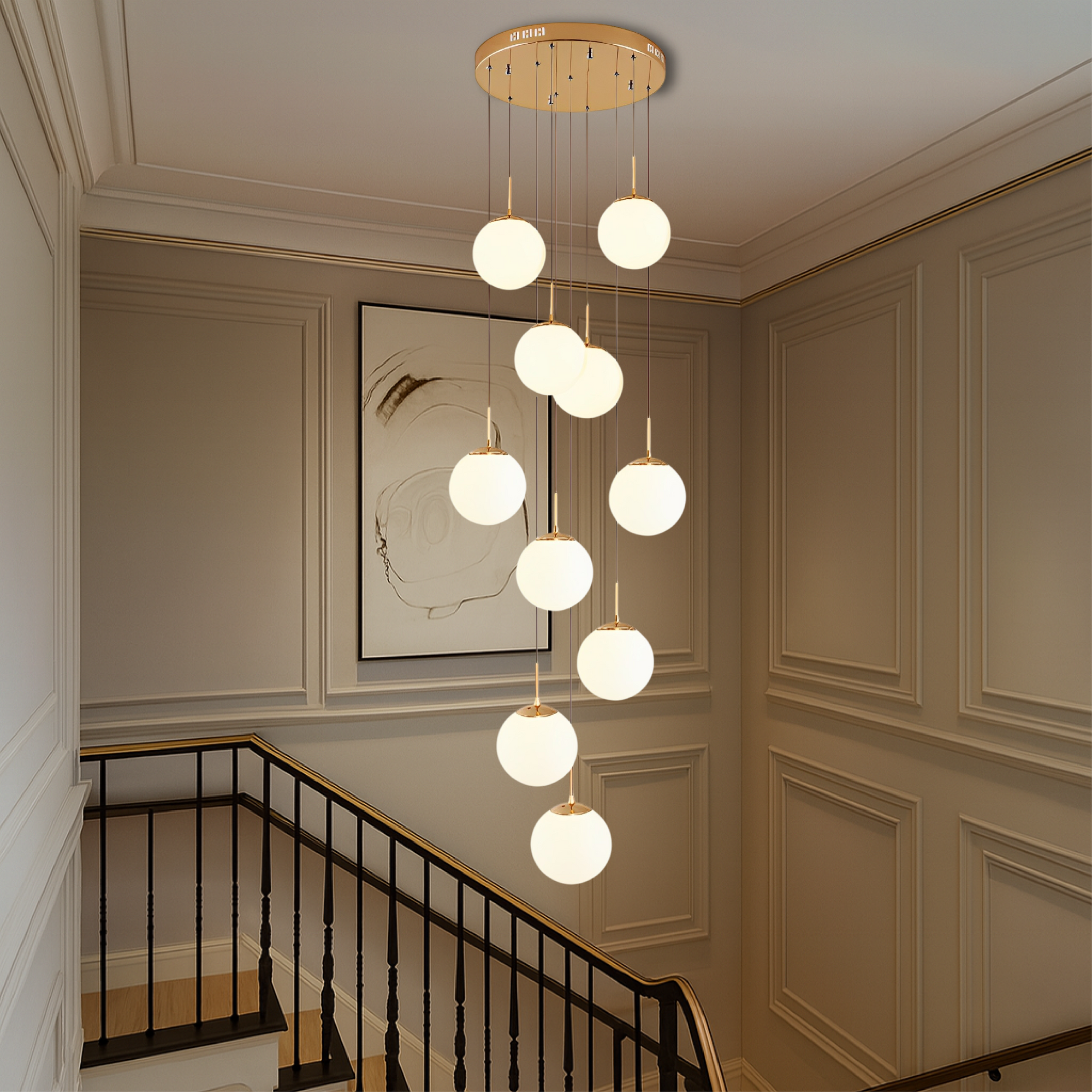 Modern Glass Globe Chandelier - Elegant Nordic Design with LED Lighting 1