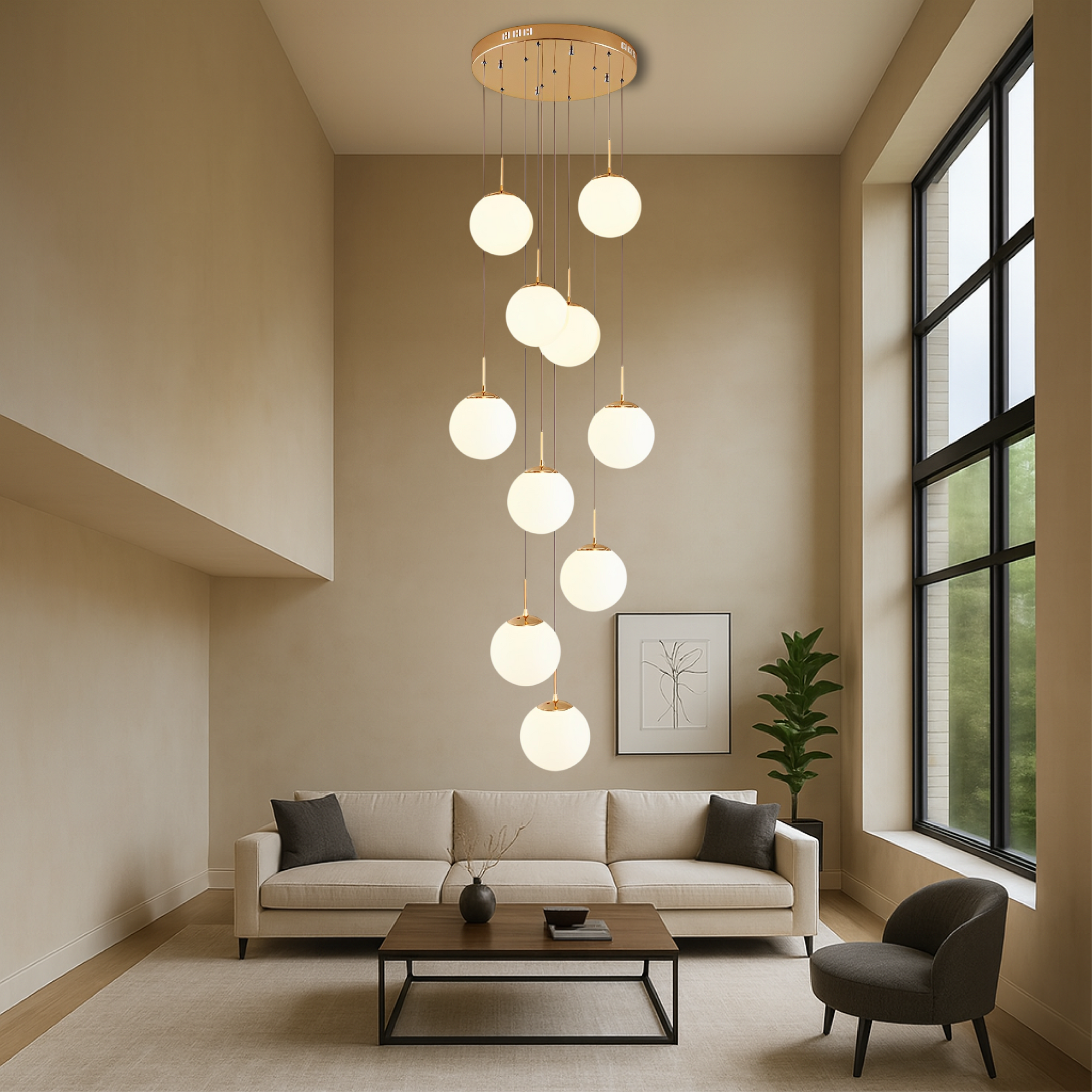 Modern Glass Globe Chandelier - Elegant Nordic Design with LED Lighting 3