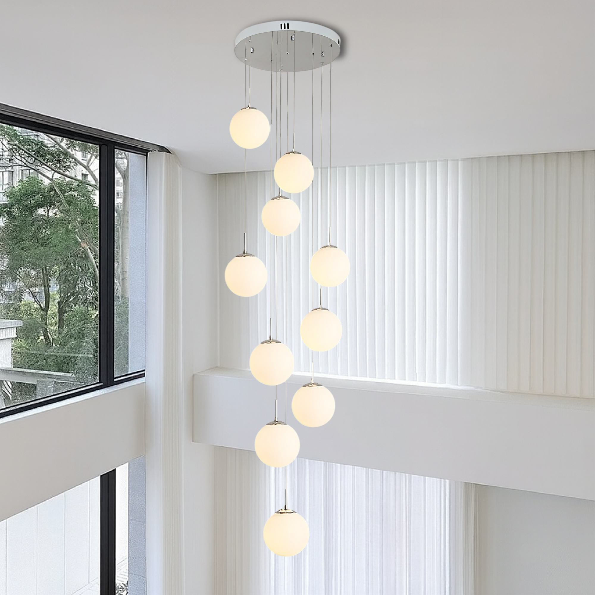 Modern Glass Globe Chandelier - Elegant Nordic Design with LED Lighting 4