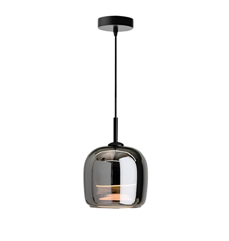 Modern Pendant Light - Chic Smoky Grey Glass Design for Elegance 0