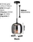 Modern Pendant Light - Chic Smoky Grey Glass Design for Elegance 2
