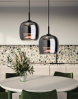Modern Pendant Light - Chic Smoky Grey Glass Design for Elegance 5