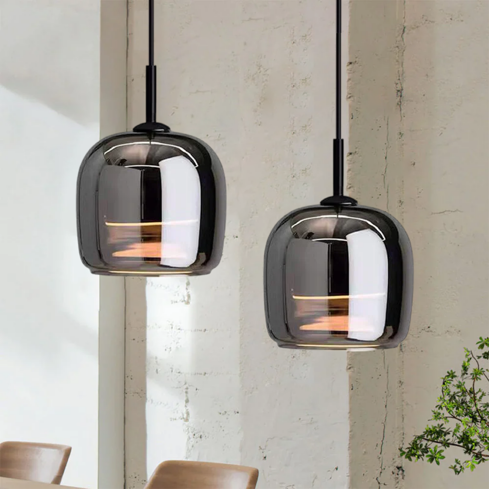 Modern Pendant Light - Chic Smoky Grey Glass Design for Elegance 6
