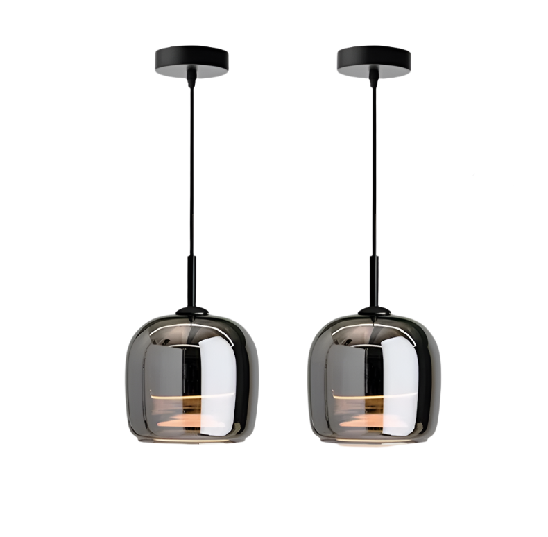 Modern Pendant Light - Chic Smoky Grey Glass Design for Elegance 8