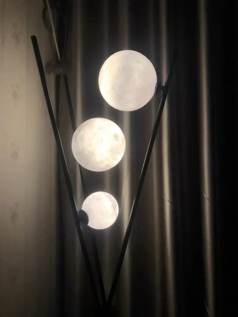 Modern Tripod Floor Lamp - Stylish 3D Moon Design for Any Room 4