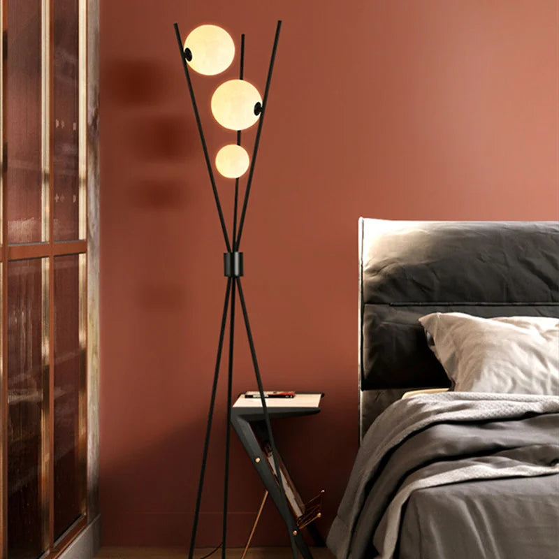 Modern Tripod Floor Lamp - Stylish 3D Moon Design for Any Room 7