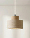 Natural Travertine Pendant Light - Adjustable, Dimmable Elegance 0