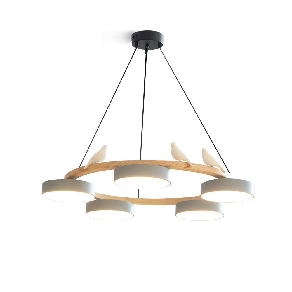 Nature-Inspired LED Chandelier - Adjustable Height &amp; Warm Illumination 1