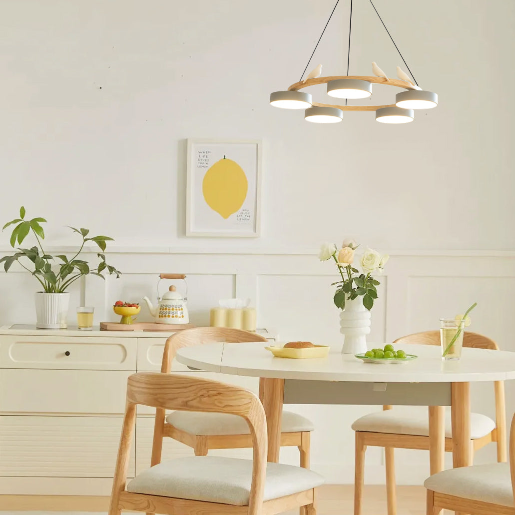 Nature-Inspired LED Chandelier - Adjustable Height &amp; Warm Illumination 7