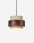 Pendant Light - Unique Travertine and Wood Design for Modern Spaces 1