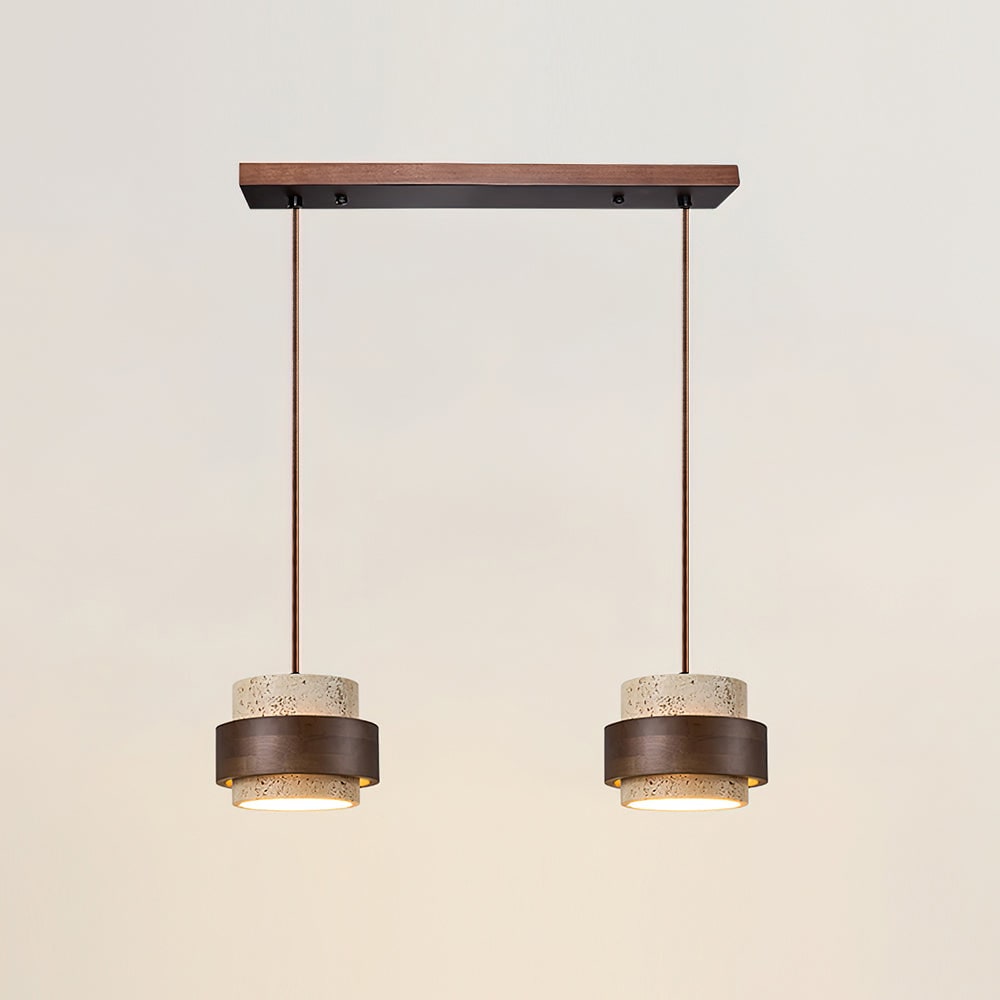 Pendant Light - Unique Travertine and Wood Design for Modern Spaces 9