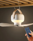 Portable Mini Ceiling Fan - 4 Speed Settings & LED Light 0