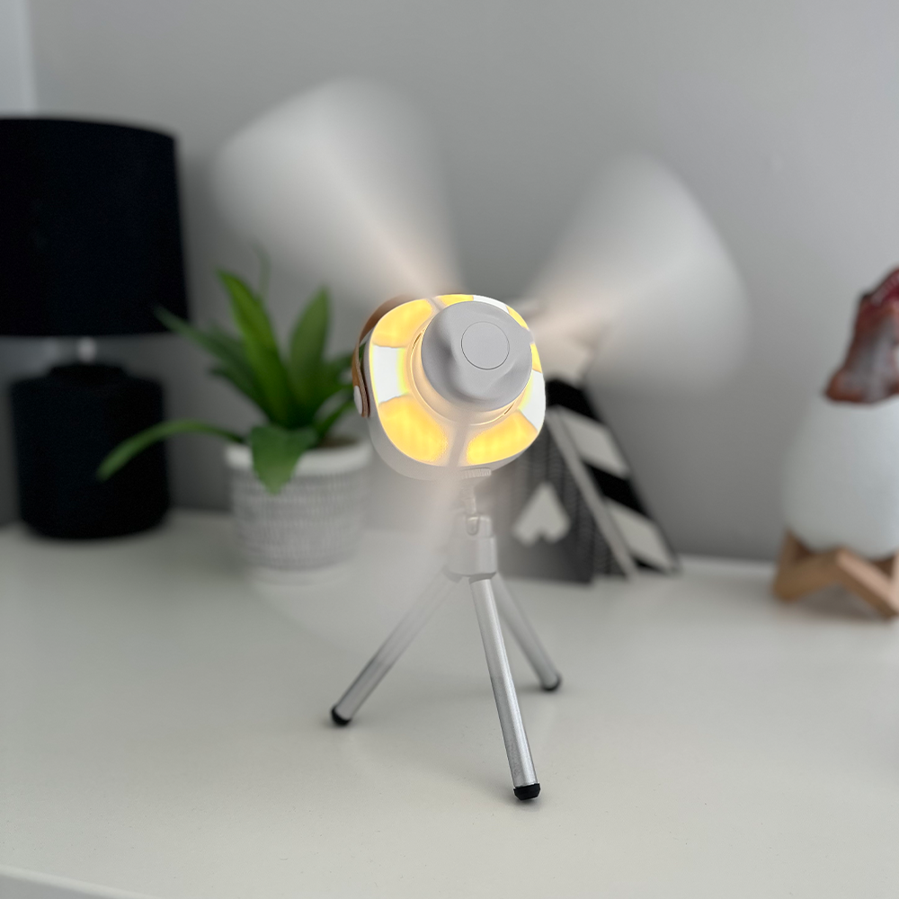 Portable Mini Ceiling Fan - 4 Speed Settings &amp; LED Light 2