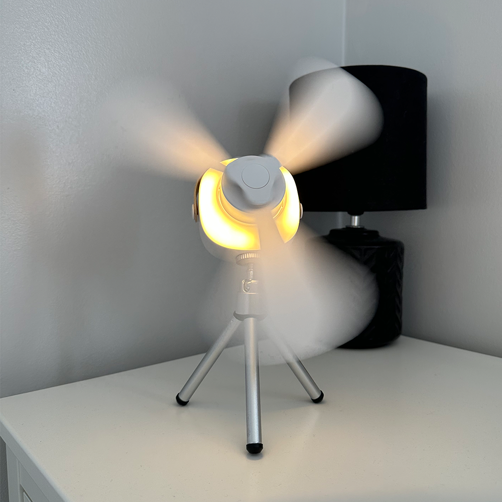 Portable Mini Ceiling Fan - 4 Speed Settings &amp; LED Light 3