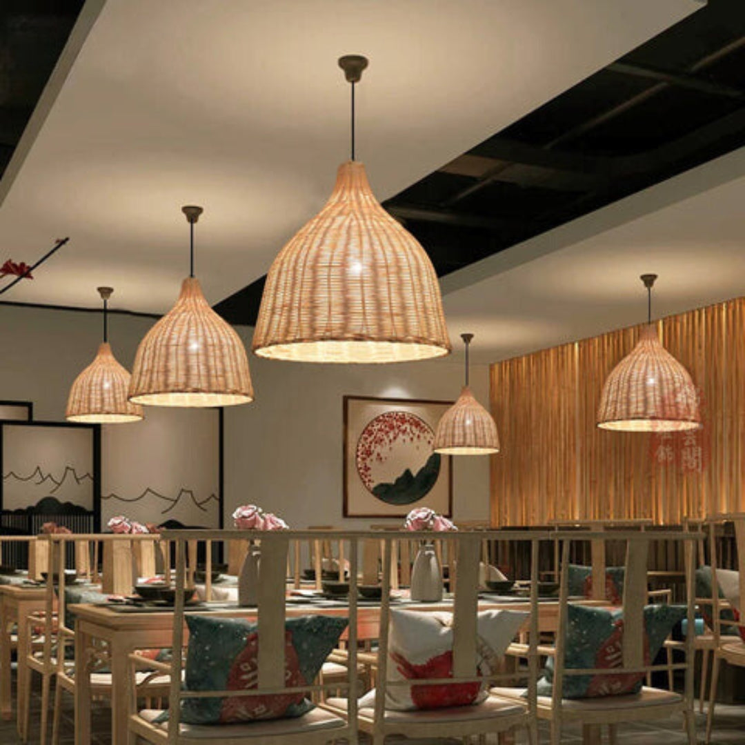 Rattan Pendant Light - Rustic Charm with Easy Installation 0