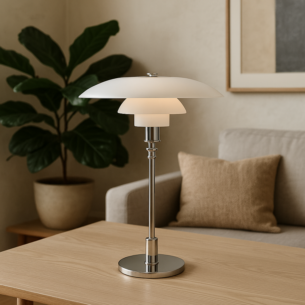 Scandinavian Table Lamp - Warm LED Glow for Bedside or Desk Use 3