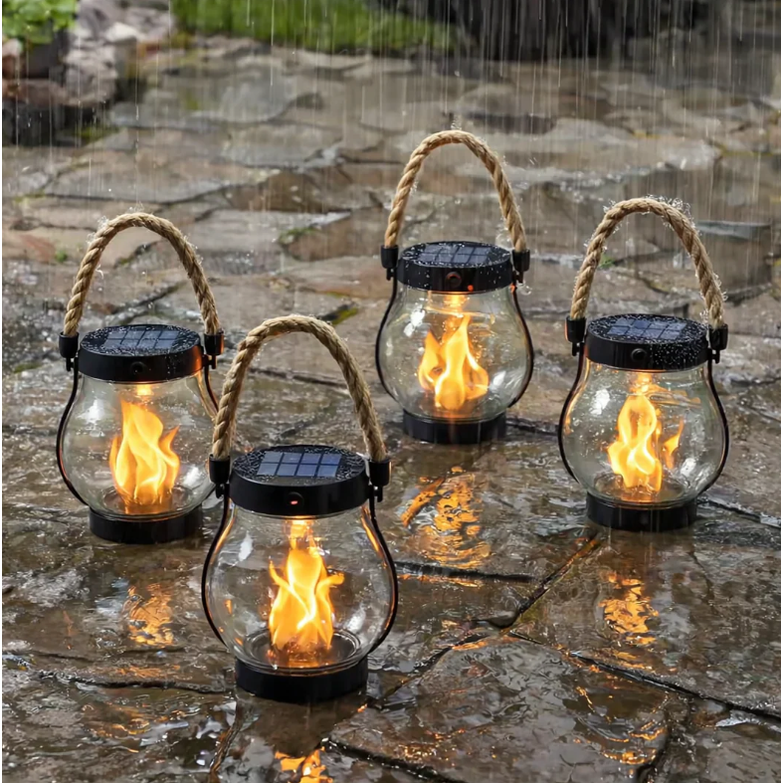 Solar Flickering Flame Lantern - Eco-Friendly Outdoor Lighting 1