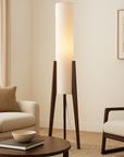 Solid Walnut Floor Lamp - Cozy Warm White Glow for Elegant Spaces 1