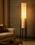 Solid Walnut Floor Lamp - Cozy Warm White Glow for Elegant Spaces 4