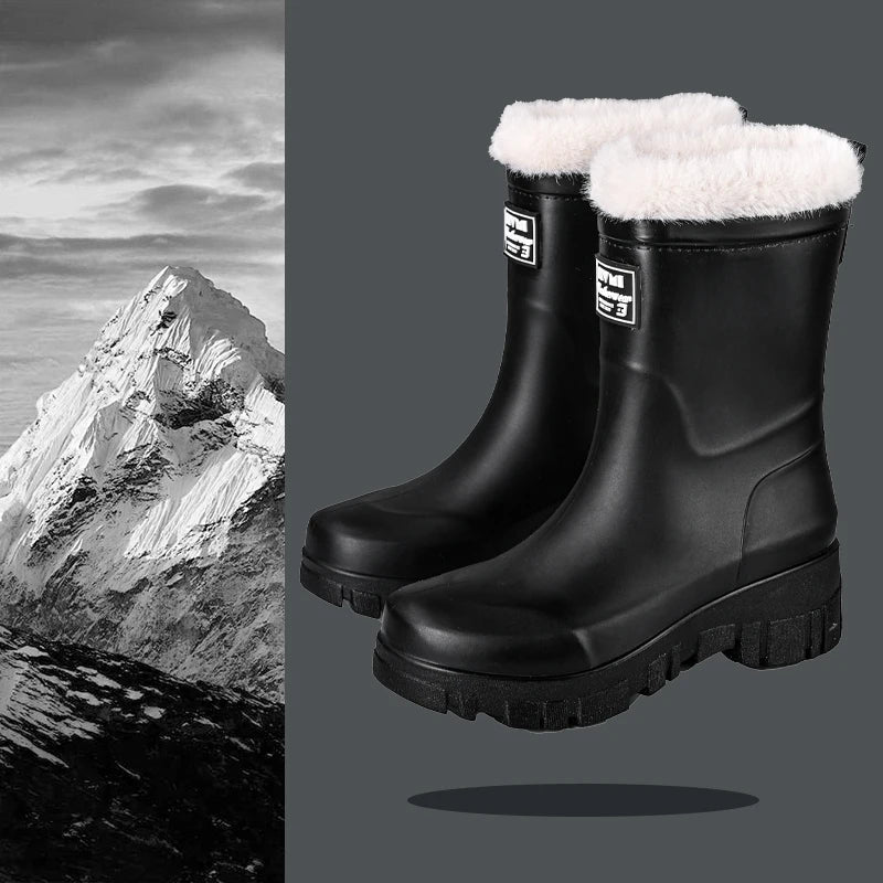 Sophia | Waterproof Faux Fur Rain Boots 0