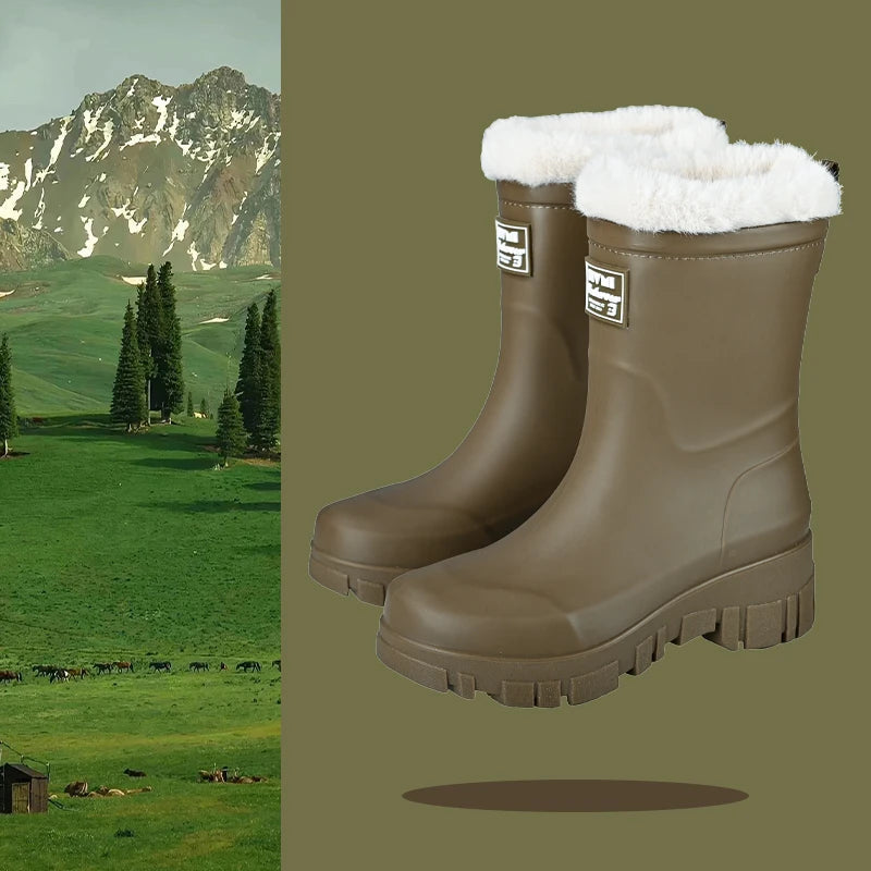 Sophia | Waterproof Faux Fur Rain Boots 2