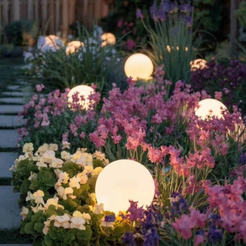 Spherical Solar Garden Light - 16 Color Options, Weather-Resistant 3