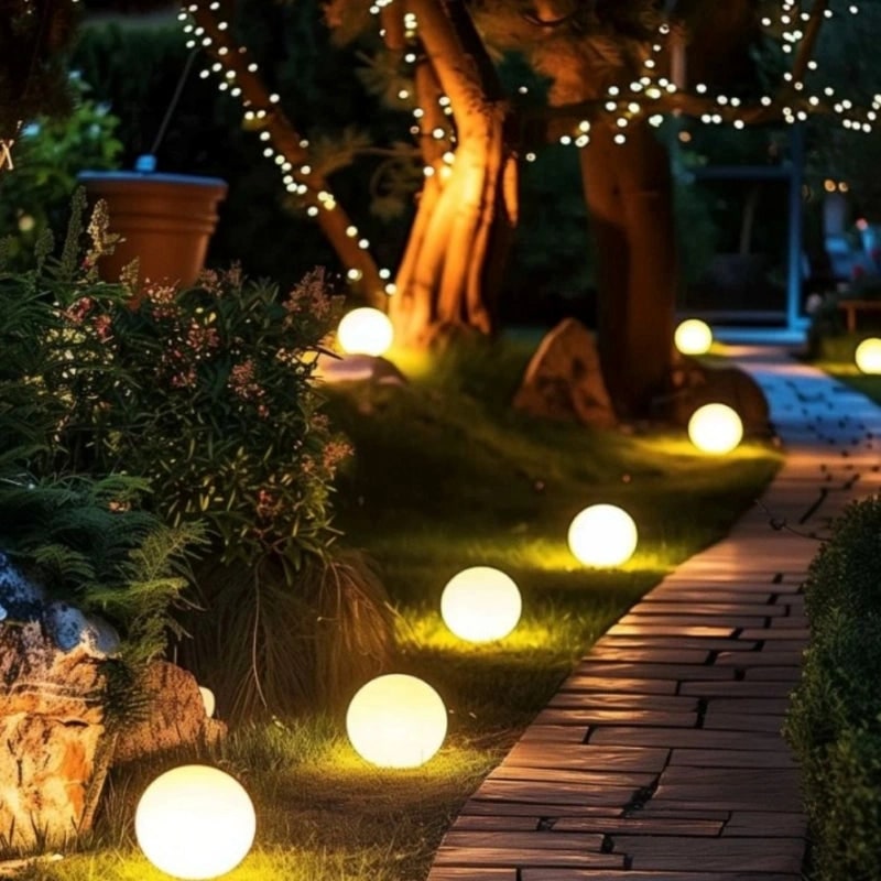Spherical Solar Garden Light - 16 Color Options, Weather-Resistant 4