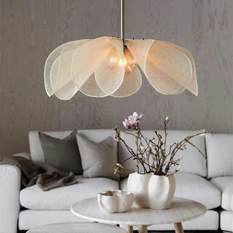 Vintage Fabric Pendant Light - Elegant Design with Soft Glow 0