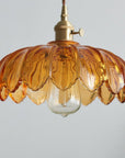 Vintage Glass Pendant Light - Retro Floral Design for Elegant Ambiance 5
