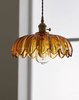 Vintage Glass Pendant Light - Retro Floral Design for Elegant Ambiance 6