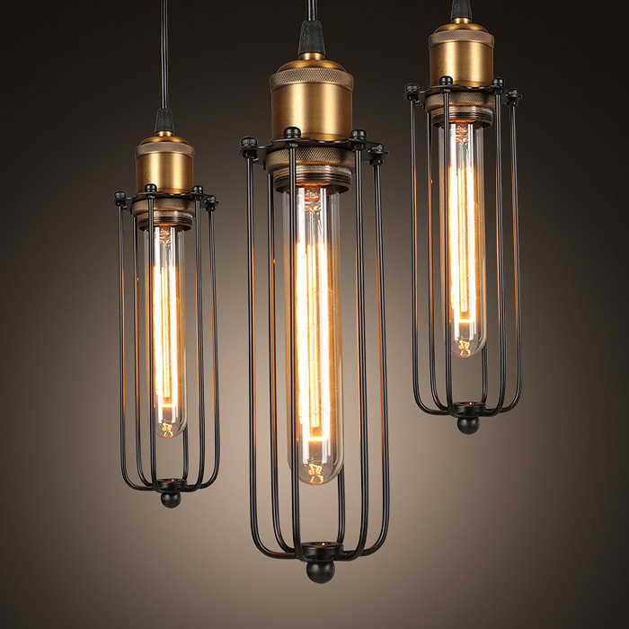 Vintage Industrial Pendant Light - Cozy Metal Cage for Kitchen &amp; Dining 1