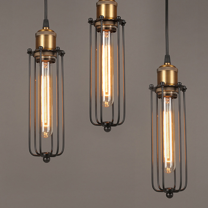 Vintage Industrial Pendant Light - Cozy Metal Cage for Kitchen &amp; Dining 3
