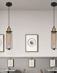 Vintage Industrial Pendant Light - Cozy Metal Cage for Kitchen & Dining 7