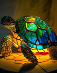 Vintage Table Lamp - Handcrafted Stained Glass for Cozy Ambiance 0
