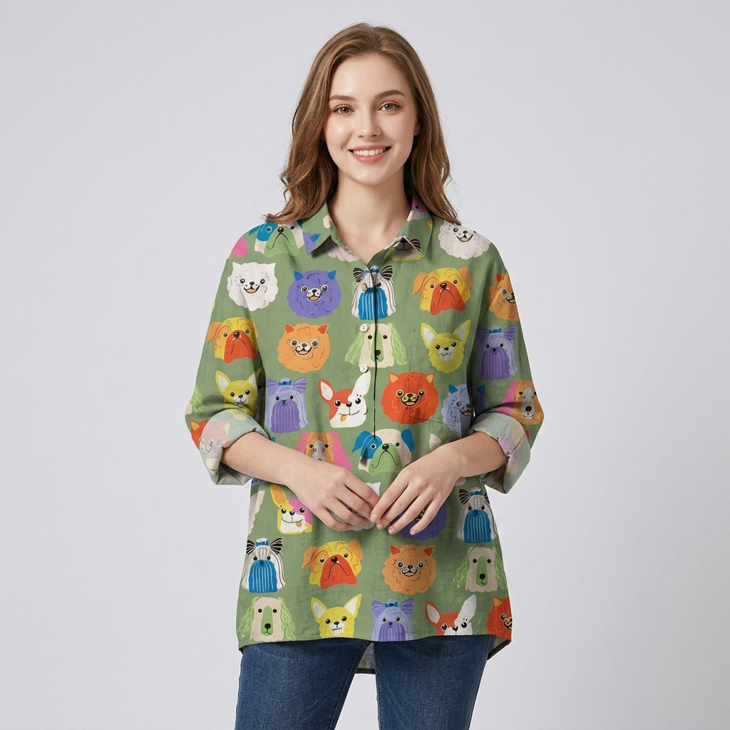 Valencia | Long Sleeve Women’s Blouse with Artistic Design