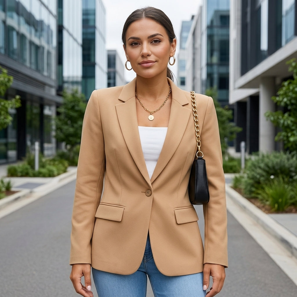 Amelia | Elegant White Women's Blazer