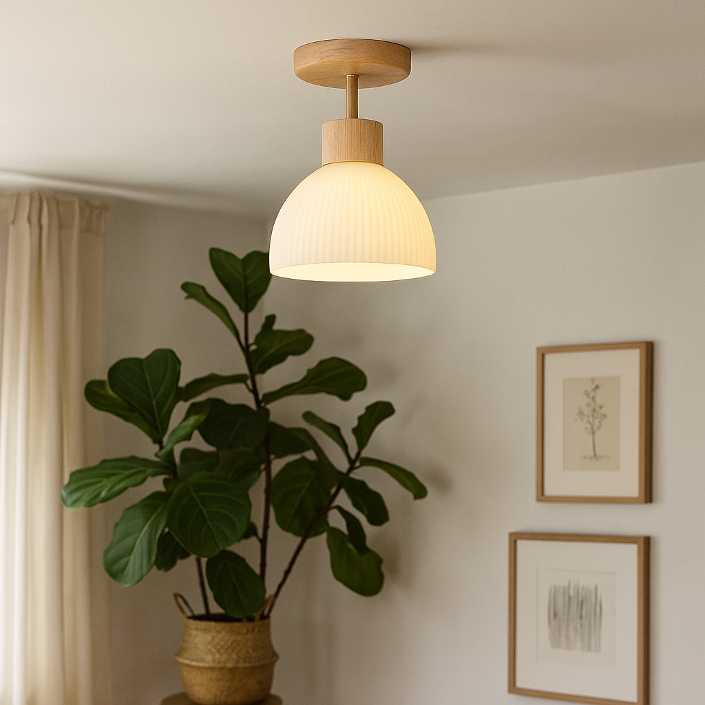 Wood Ceiling Light - Scandinavian &amp; Japanese Design Elegance 1