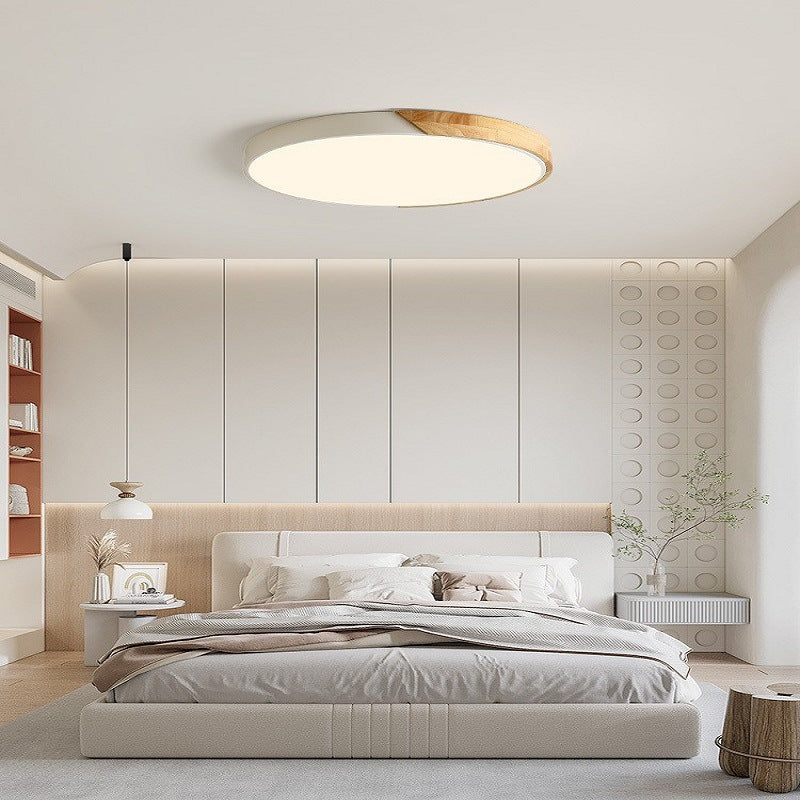 Wooden Ceiling Light Fixture - Minimalist Design with Soft Illumination 4