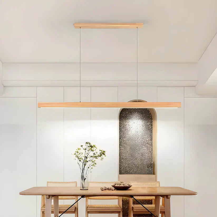 Wooden Pendant Light - Scandinavian Design with Adjustable Height 0