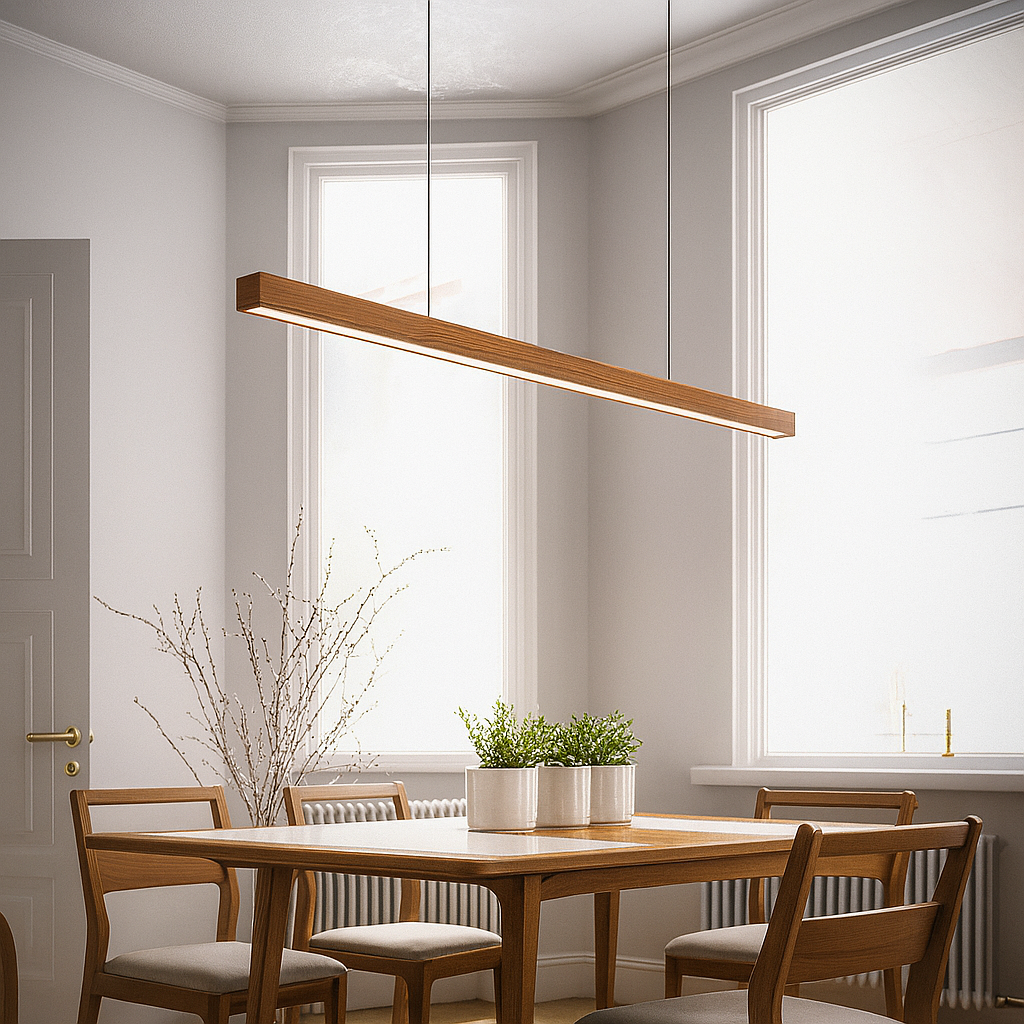 Wooden Pendant Light - Scandinavian Design with Adjustable Height 1