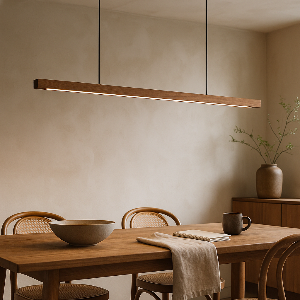 Wooden Pendant Light - Scandinavian Design with Adjustable Height 3