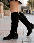 Mia | Women's Soft Leather Knee High Boots – Chic Slouch Style