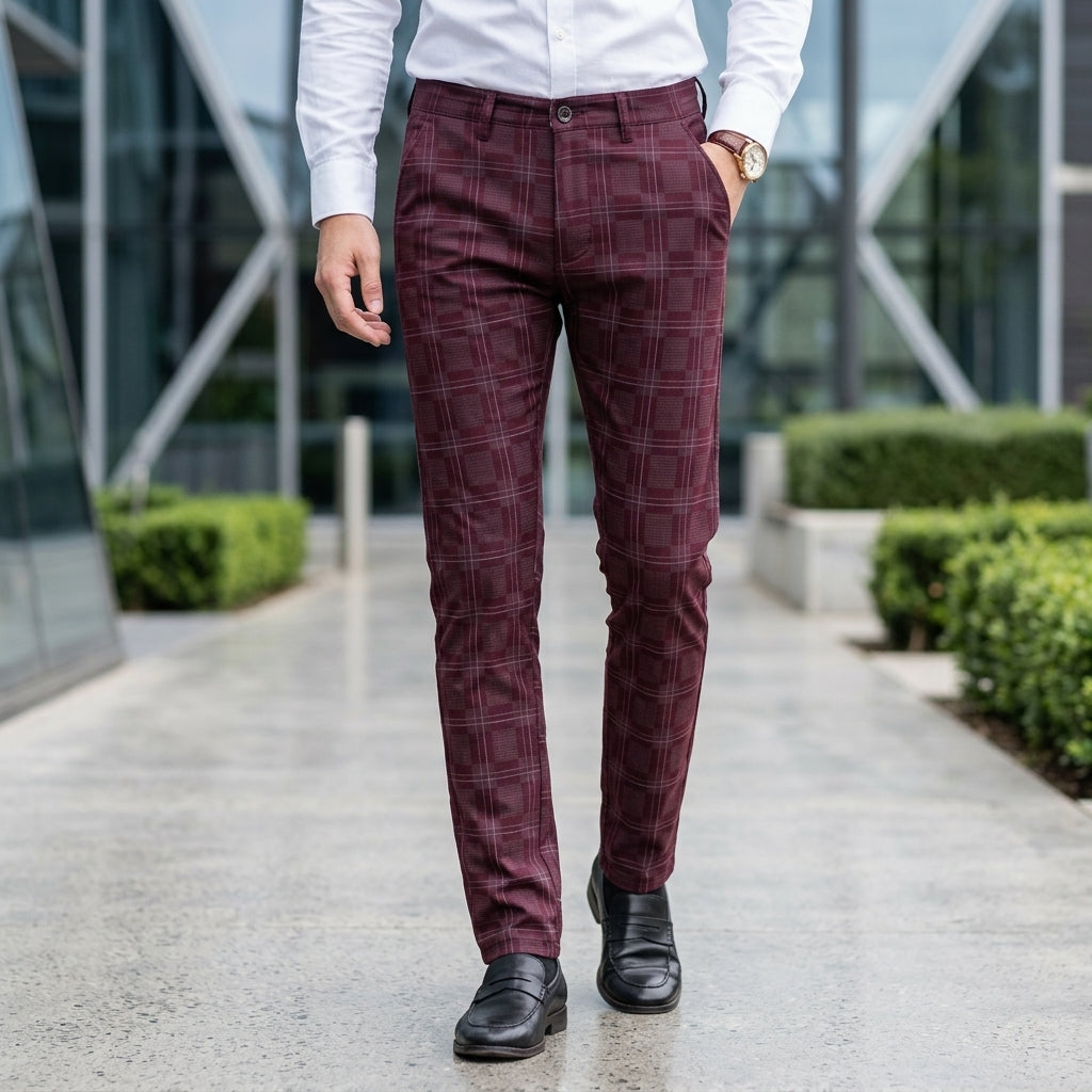 Finley | Tailored Men’s Trousers with Checked Design