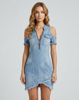 Ivy | Denim Dress with Stylish Cold-Shoulder Design