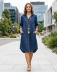Chloe | Denim Dress with Effortless Shirt Design