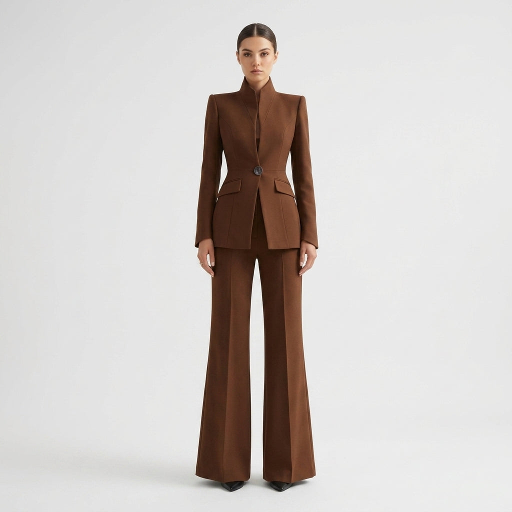 Verity | Damen Blazer- und Palazzo-Hosen-Set