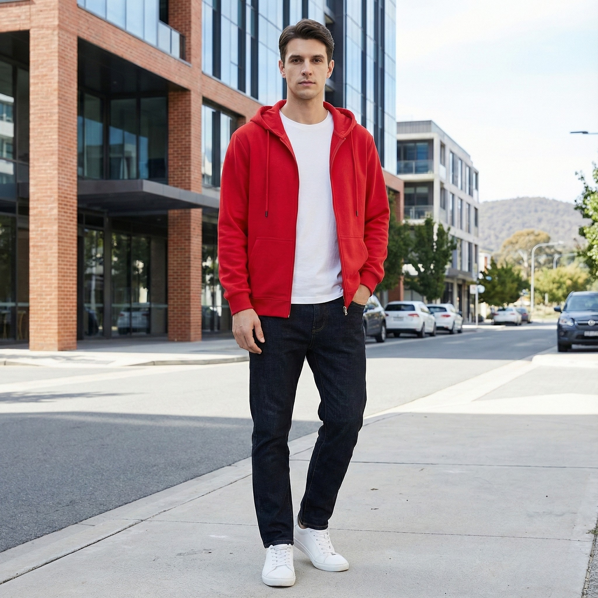 Hudson | Casual Full Zip Hoodie for Men