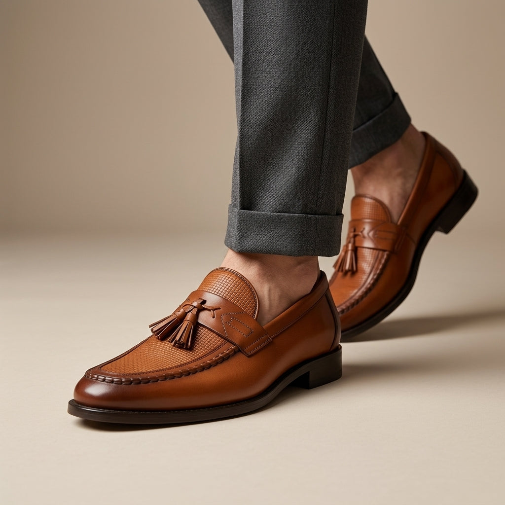 Maddox | Elegant Men’s Shoes with Woven Tassel Detail