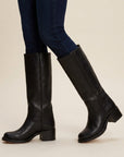 Thelma | Women's Brown Leather Knee High Boots – Block Heel Autumn Style