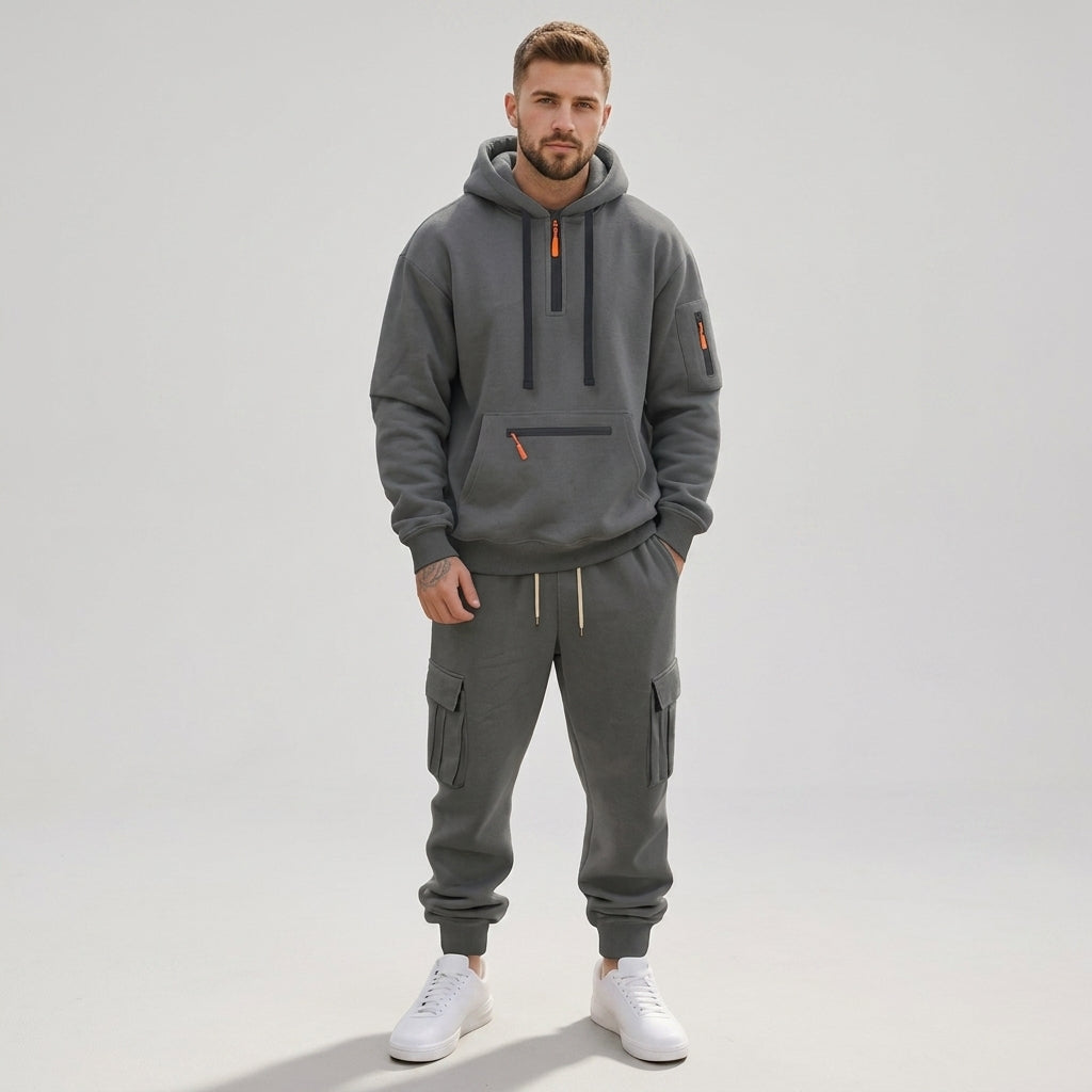 Angus | Men's Tracksuit – Hoodie &amp; Cargo Joggers with Adjustable Hood